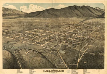 Vogelperspektive von Leadville, Lake County, Colorado, 1879