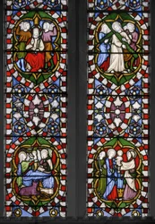 Geheimnisse des Rosenkranzes, Ostfenster der Kapelle (Detail)