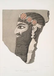 Kopf einer geflügelten Figur mit Diadem, 1849