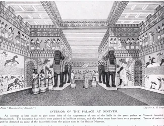 Innenansicht des Palastes von Ninive, Illustration aus 