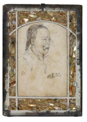 Ah Yum, 5. April 1884 (Bleistift auf Papier mit opalisiertem Glasrahmen)