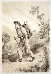 Goldgräber auf der Wanderung, aus Die Geschichte von Australasien von David Blair, McGrady, Thomson und Niven, 1879