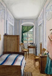 Biedermeier-Kleines Zimmer, Aquarell, Österreich