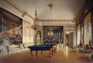 Billardzimmer in den Kaiserlichen Apartments, Schloss Schönbrunn (UNESCO-Weltkulturerbe)