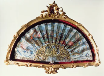 Fächer, dekoriert mit einer Szene eines ländlichen Festes, im Besitz von Kaiserin Elisabeth