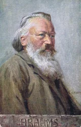 Postkarte mit Johannes Brahms, ca. 1910