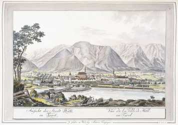 Ansicht von Hall in Tirol, 1779-1792