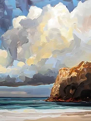 Dramatische Küstenwolken