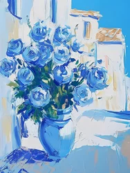 Mediterrane blaue Rosen