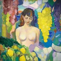 Serene Frau mit Obst