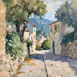 Sonnige Dorfstraße