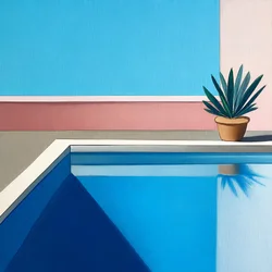 Ruhige Blautöne am Pool