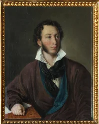 Porträt des Schriftstellers Alexander Puschkin (1799-1837) - Kopie nach W. Tropinin, von Avdotja Petrowna Jelagina (1789-1877)