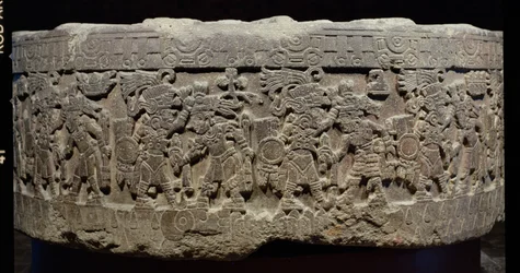 Der Stein von Tizoc (ca. 1481-86) oder Temalacatl, 1325-1521