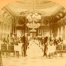 Der große Speisesaal, Windsor Hotel, angeblich der schönste der Welt, Montreal, Kanada, 1894
