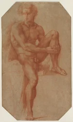 Sitzender männlicher Akt