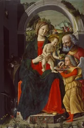 Die Heilige Familie mit einem Engel