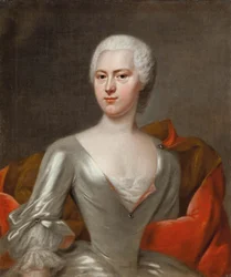 Porträt der Gräfin Margaretha Sophia von Hennicke, geborene von Schönberg, ca. 1731.