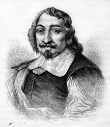 Samuel de Champlain, französischer Entdecker und Kolonisator (ca. 1567-1635). Kolonisator von Kanada. Gravur von 1830 nach einem ernsthaften Porträt von Moncornet.
