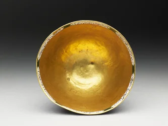 Gedeckter Schüssel, Untertasse und Löffel mit astrologischer Dekoration, frühes 19. Jahrhundert