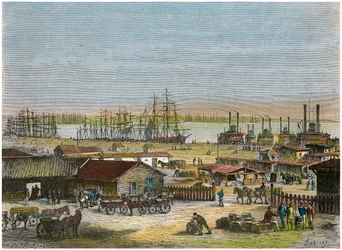 Mississippi River, New Orleans, Louisiana, USA, ca. 1880