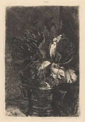 Tulpen in einem Kupfermörser