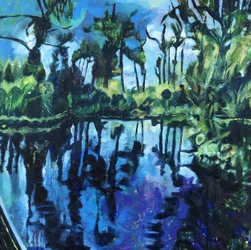Lebendige blaue Reflexionen