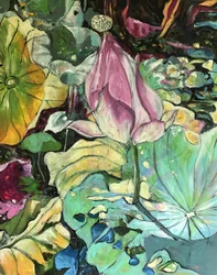 Lebendiger Lotus-Teich