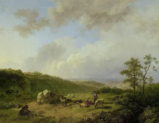 Landschaft mit drohendem Regensturm