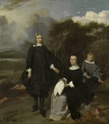 Familie in einer Landschaft