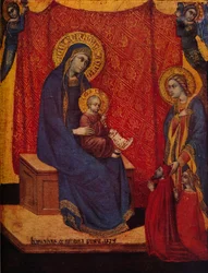 Die Madonna auf dem Thron und zwei Stifter in Anbetung, 1374