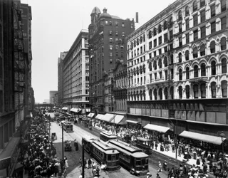 State Street, Chicago, Illinois, USA, ca. 1907 (s/w Foto)