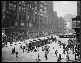 Ansicht des Fair Store an der State Street, Chicago, Illinois, USA, ca. 1905 (s/w Foto)