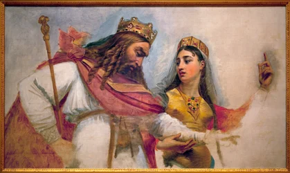 Chlodwig und Chlothilde; Chlodwig I., König der Franken (466-511), und seine Frau Chlothilde (heilige Chlothilde) (475-545), die ihn zum katholischen Glauben bekehrte