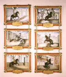 Die Spanische Hofreitschule, sechs Reitgemälde