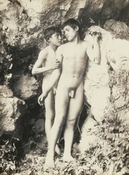 [Jünglinge in einer Grotte]
