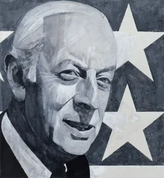 Porträt von Alistair Cooke, Illustration für The Listener, 1970er