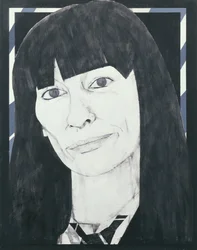 Porträt von Beryl Bainbridge, Illustration für Cosmopolitan, 1970er