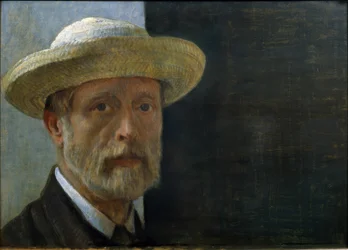 Selbstbildnis Barthélemy Menn mit Strohhut
