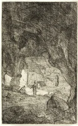 Grotte und Mönche, aus Die Ruinen von Rom