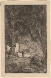 Grotte mit Mönchen