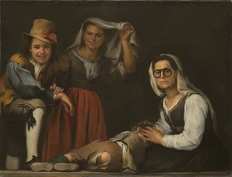 Vier Figuren auf einer Stufe