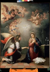 Die Verkündigung, um 1660. Spanische Kunst, Barockstil. Eremitage, Sankt Petersburg.