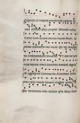 Missale: Fol. 153v: Musik für Exultet, 1469