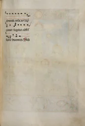 Missale: Fol. 185: Kreuz, Laubwerk und Musik für verschiedene gewöhnliche Gebete, 1469