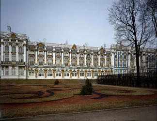 Ansicht des Katharinenpalastes (Zarskoje Selo) realisiert von Architekt Bartolomeo Francesco Rastrelli (ca. 1700-1771) 1752-1756, Puschkin, Russland