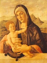 Sitzende Madonna mit Kind, von Bartolomeo Montagna (ca. 1450-1523)