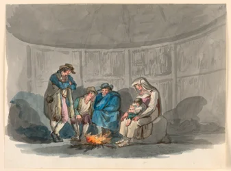 Eine Familie von Hirten bei Nacht