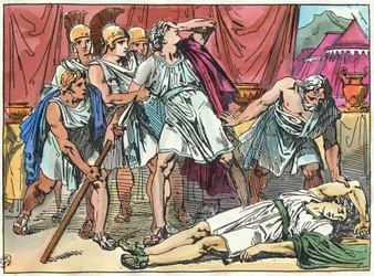 Alexander der Große, betrunken, tötet Clitus