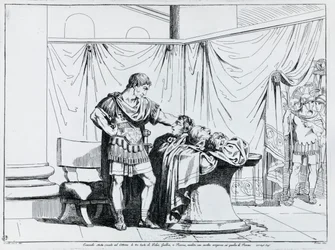Tod von Piso, Gravur von Bartolomeo Pinelli (1781-1835), aus Istoria dell